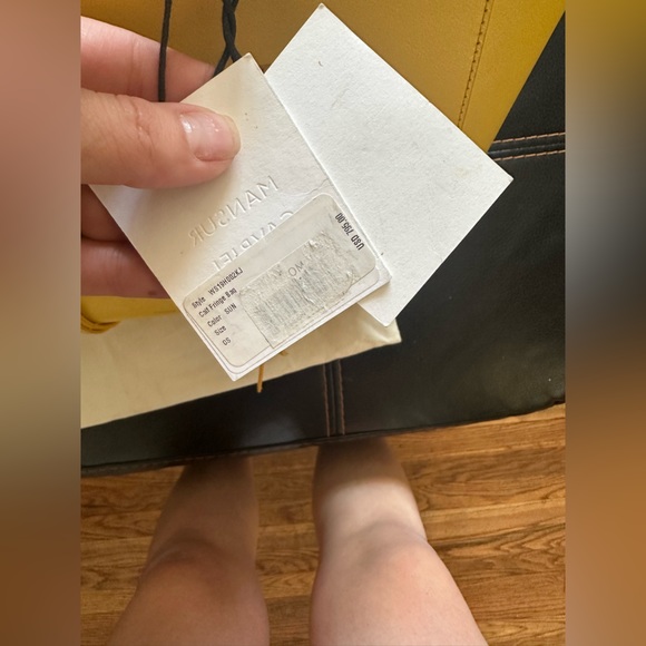 Mansur Gavriel Mini Fringe Tote Bag in Calf Leather Yellow - Picture 12 of 13